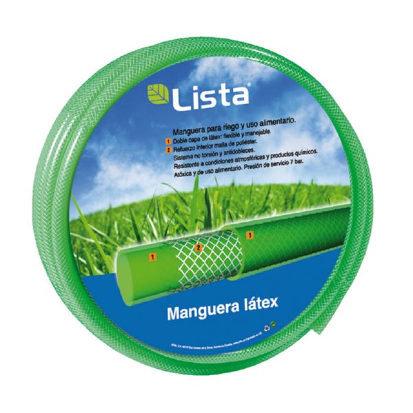 Manguera riego tricapa tipo l&aacute;tex.