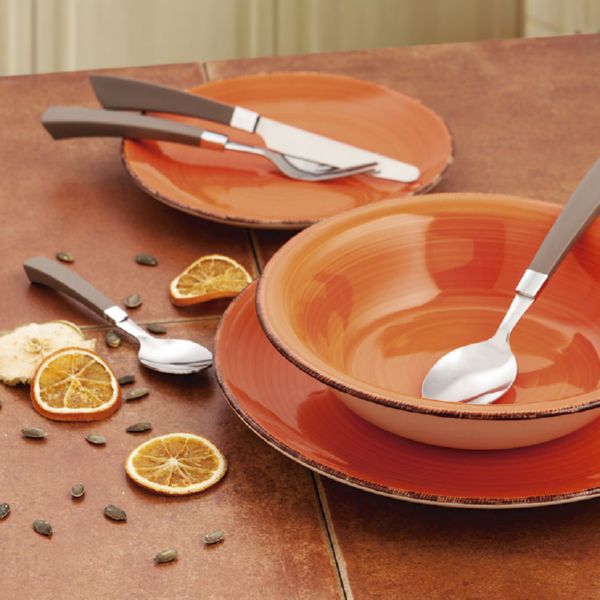 VAJILLA 18 PZAS.GRES NARANJA VITA QUID